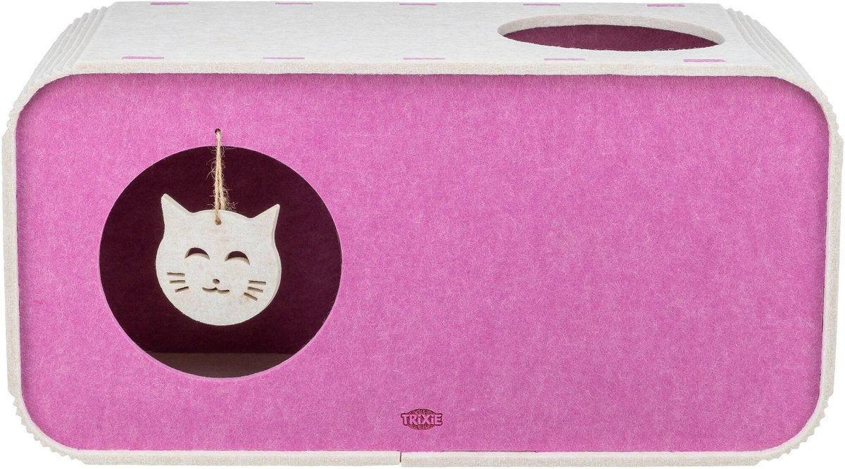 Trixie speelbox merle vierkant vilt zand roze