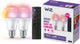 Pack de 2 lámparas Wiz + mando a distancia - luz blanca y coloreada - iluminación LED inteligente - casquillo E27 - 60w - mate - wi-fi