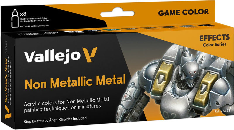 Pintura acrílica Vallejo hobby paint - 72193 metal no metálico para fantasía y juegos de guerra - color del juego - set acrílico - set de 8x pinturas - 8x 18 ml