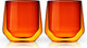Bicchiere Viski aurora - doppia parete - vetro - 266 ml - 2 pezzi - ambra