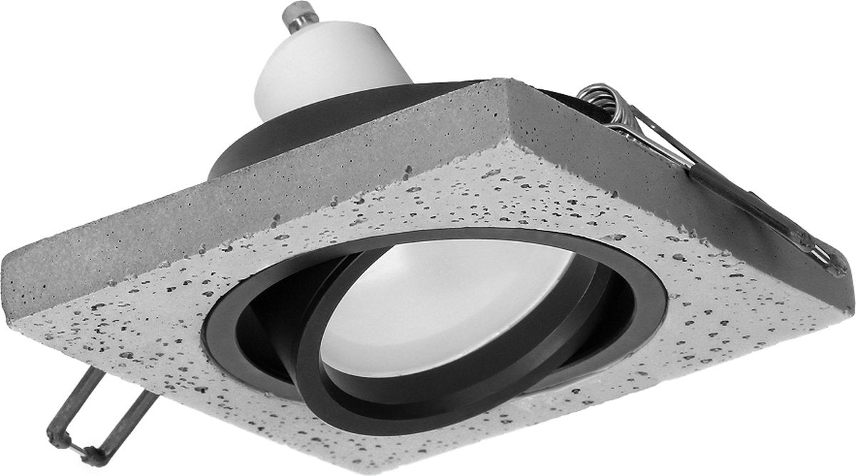 Orno halisi vierkante inbouwspot - beton look spot - richtbare lichtbron - gu10 mr16