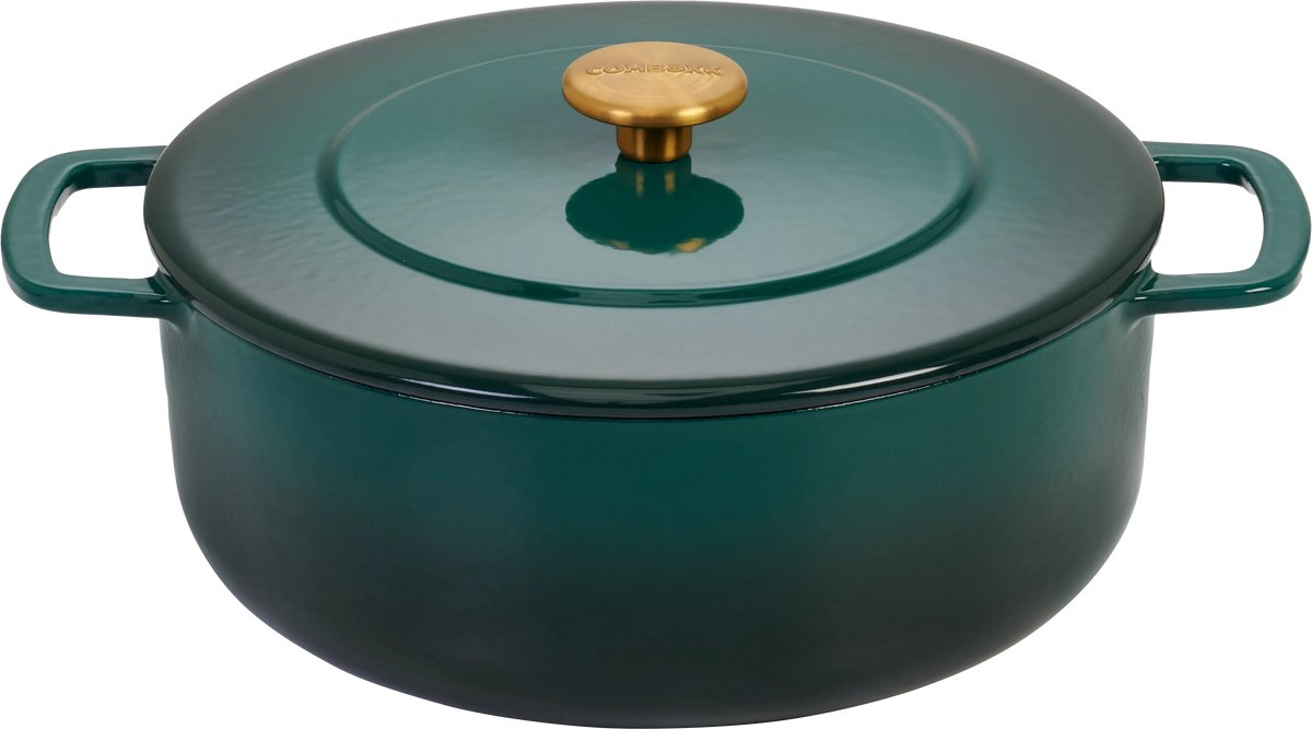 Combekk gietijzeren braadpan ø24cm - 100% gerecycled - pfas vrij - geschikt voor inductie - 3,8l - holly green