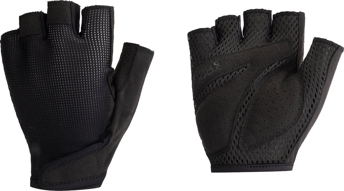 Bbb cycling coolsupport - fietshandschoenen zomer - 15 - 25 °c - medium padding - antislip handpalm - unisex wielrenhandschoenen - zwart