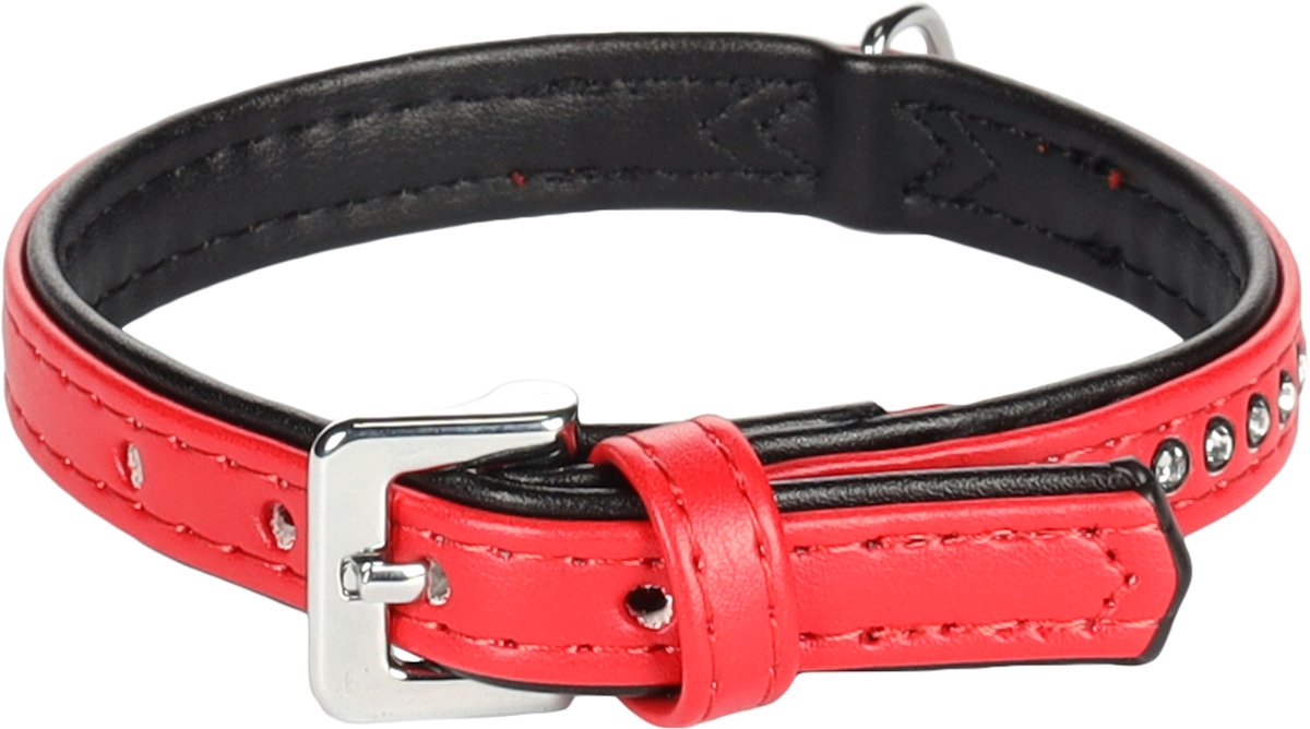 Flamingo monte carlo foderato - collare per cani - collare monte carlo rosso m 22-27 cm 14 mm - 1pz - 126210 - 1pz