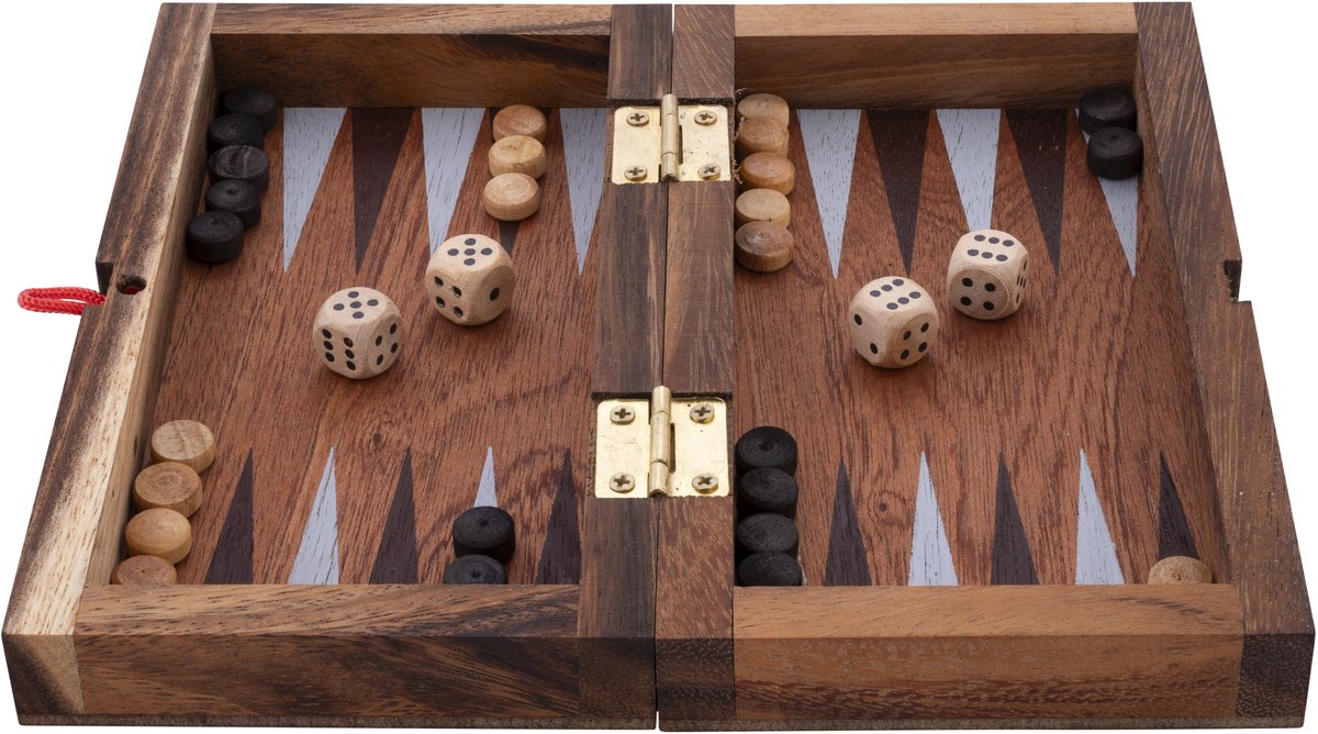 Engelhart scacchi backgammon pieghevole piccolo – gioco da tavolo in legno 2 in 1 – gioco degli scacchi backgammon – classico gioco di strategia – 2 giocatori – dimensioni compatte da viaggio –