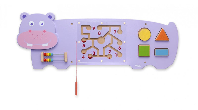 Vigatoys viga giocattoli - ippopotamo - tavolo da gioco da parete - multi