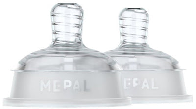 Set tettarella per biberon Mepal mio 2 pezzi medio - anti-colica - il design a spirale previene l'intasamento - silicone di grado medico - trasparente