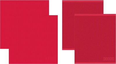 Ddddd 2 strofinacci + 2 strofinacci con logo - rosso