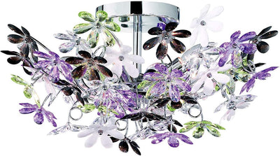 Rl live your light reality flower - plafondlamp - chroom - excl. 4x e14 4 w - patroon bescherming