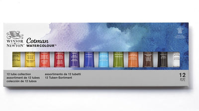 Winsor Newton 0390636 Cotman Watercolor Paint Set – 12 Tubes 8 ml – Professional Watercolor for Studio and Travel