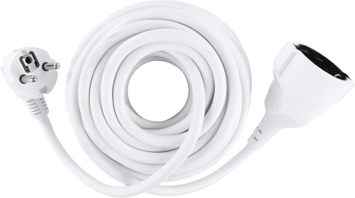 Q-link verlengsnoer - randaarde - h05vv-f - 3 x 1.5 mmâ² - wit - 10 m