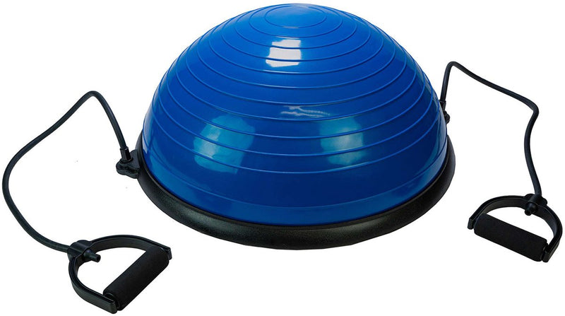 Pelota de equilibrio Tunturi - con elásticos de fitness - azul - incl. aplicación de fitness gratuita