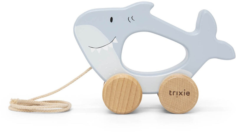 Trixie juguete de madera para tirar - Mr. Shark - con cordón para tirar