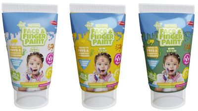 Tubo de pintura con los dedos de la cara natural de Boti: múltiples colores, 5x65ml