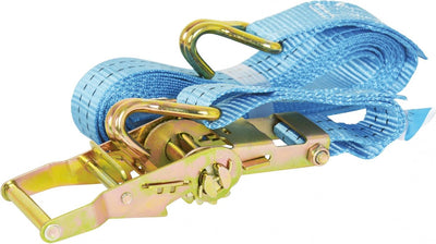 Cinghia di tensione a cricchetto Carpoint con ganci 38 mm 5 metri 1000 kg blu