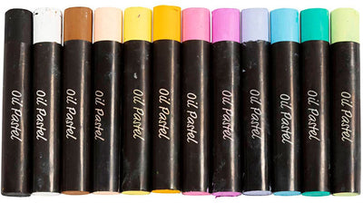 Creativ company oil pastels, l: 7 cm, thickness 11 mm, pastel colors, 12 pieces 1 box