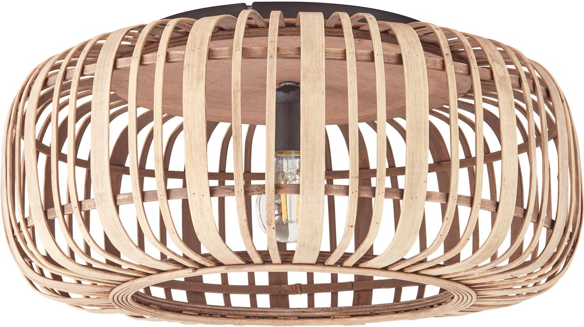 Brilliant woodrow - plafondlamp - e27 max 1x40w - bruin