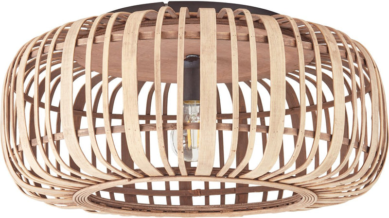 Brilliant woodrow - lampada da soffitto - e27 max 1x40w - marrone