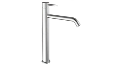 Rubinetto lavabo Plieger napoli - rialzato con funzione avviamento a freddo - cromo spazzolato - 1 maniglia con bocca fissa