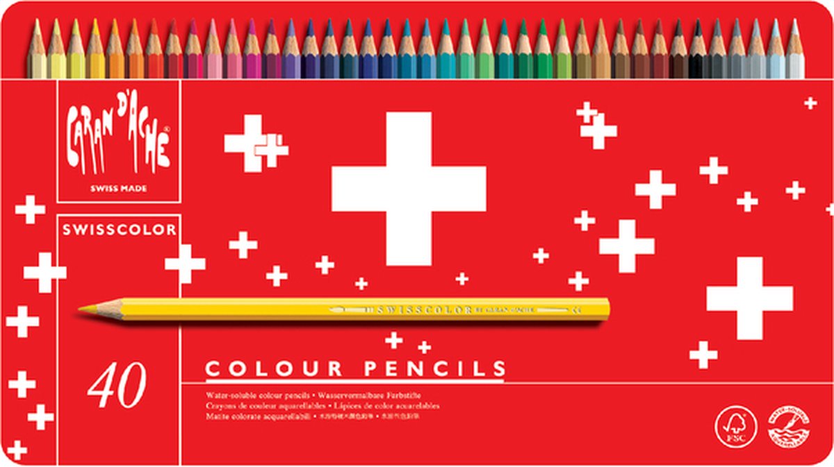 Caran d'ache kleurpotlood swisscolor aquarel 40 st