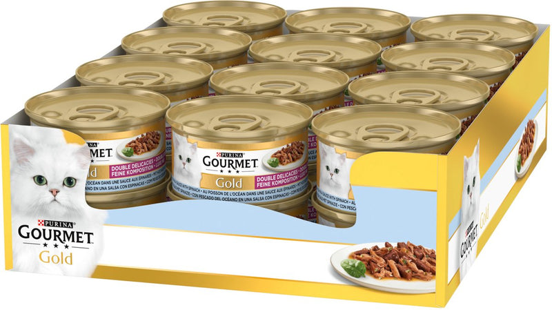 Gourmet Gold Luxury Mix Sea Fish en salsa con espinacas