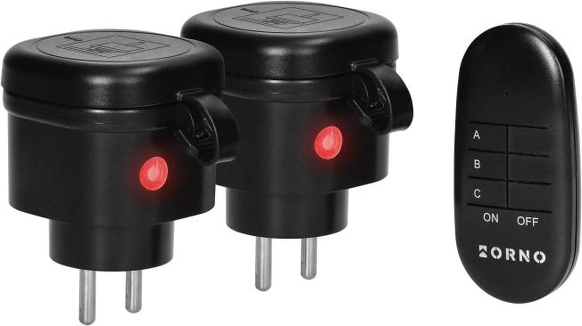 Set Orno di mini prese wireless - set interruttore con telecomando per esterno - 2 pezzi - ip44