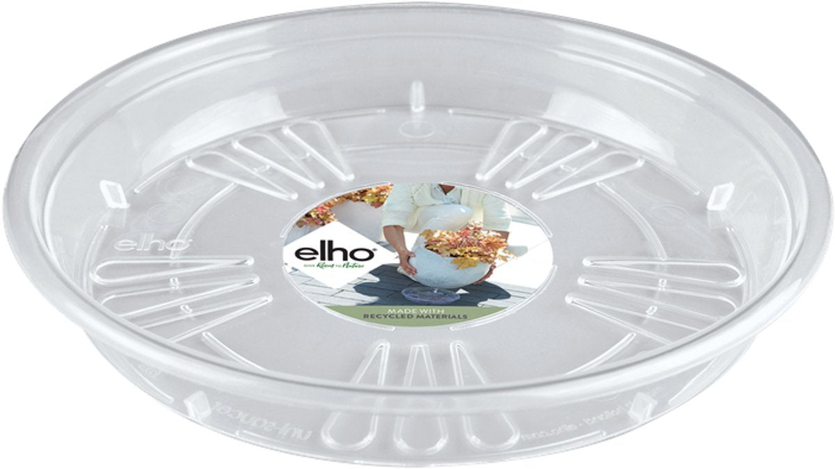 Elho uni-schotel rond 33 - schotel voor binnen buiten - ø 32.0 x h 4.2 cm - transparant