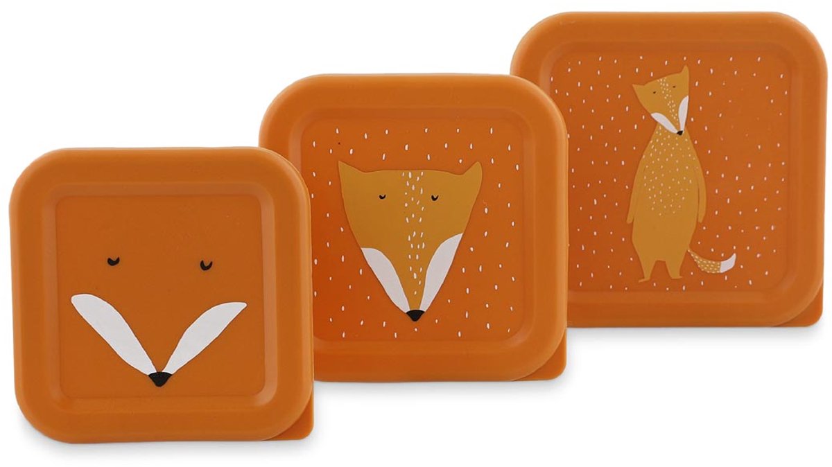 Trixie set 3 scatole per snack – Mr. Fox – scatola per snack da 3 pezzi – facile da aprire – ideale per i bambini