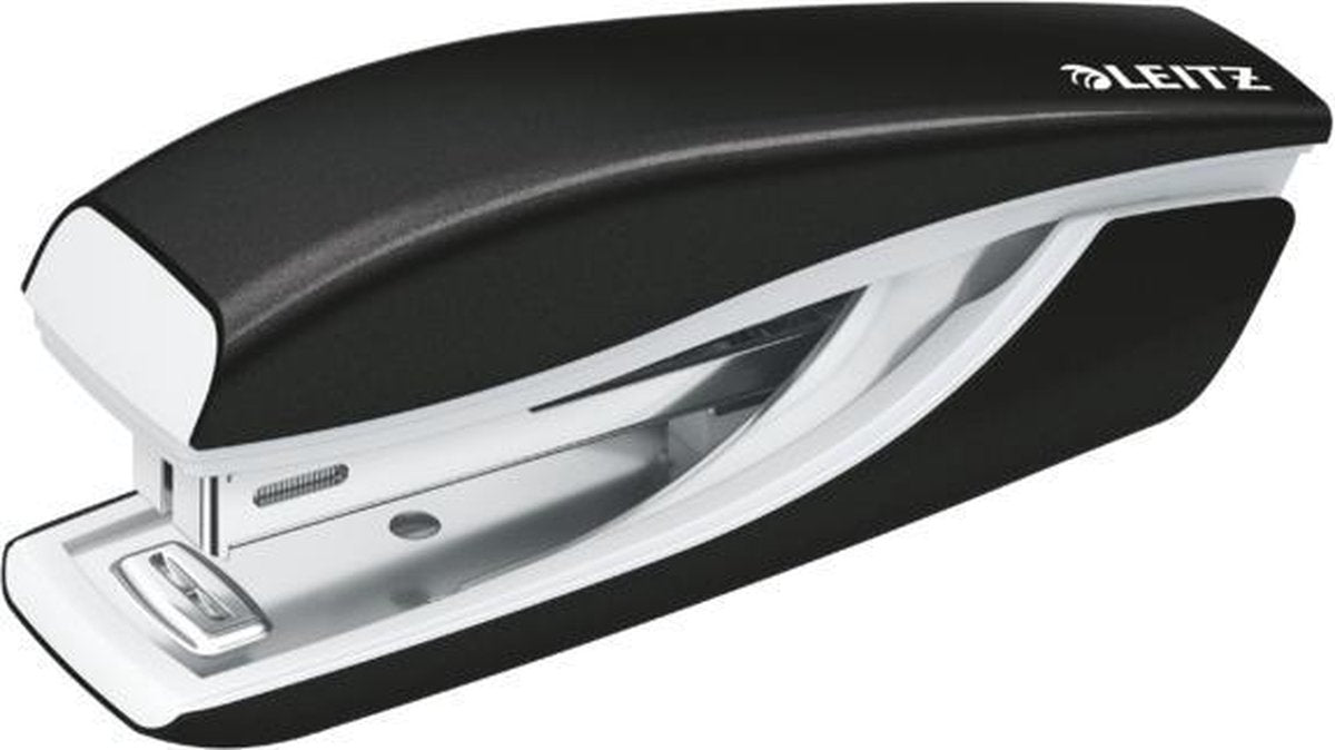 Mini cucitrice Leitz Wow in metallo - capacità 10 fogli - punti metallici inclusi - per ufficio e lavoro a casa - ideale per l'home office - nera