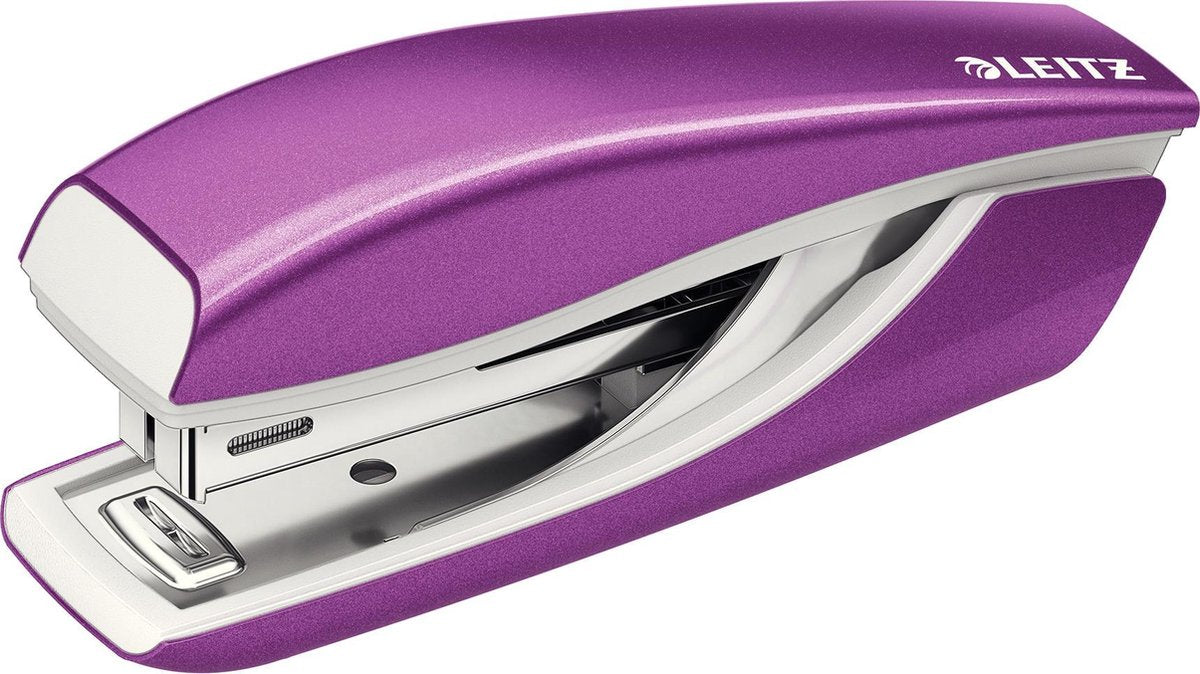 Mini cucitrice Leitz Wow in metallo - capacità 10 fogli - punti metallici inclusi - per ufficio e lavoro a casa - ideale per l'home office - viola
