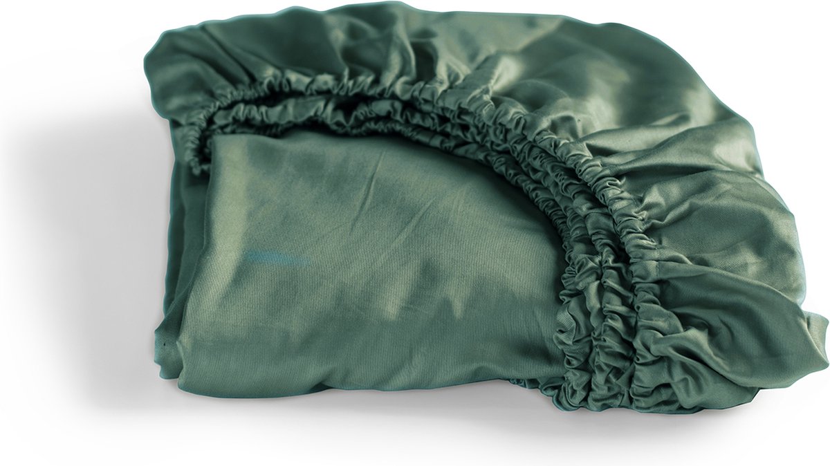 Cenicienta - domingos - sábana bajera - 1 persona - satén 100% algodón - 90x210 cm - hasta 25 cm - verde