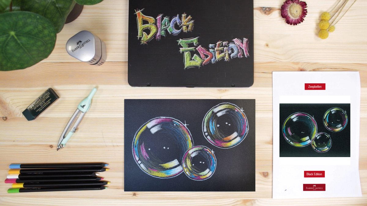 Faber-Castell pacchetto officina matite colorate bubble - edizione nera - accessori inclusi - doc-ws-pak-sp2
