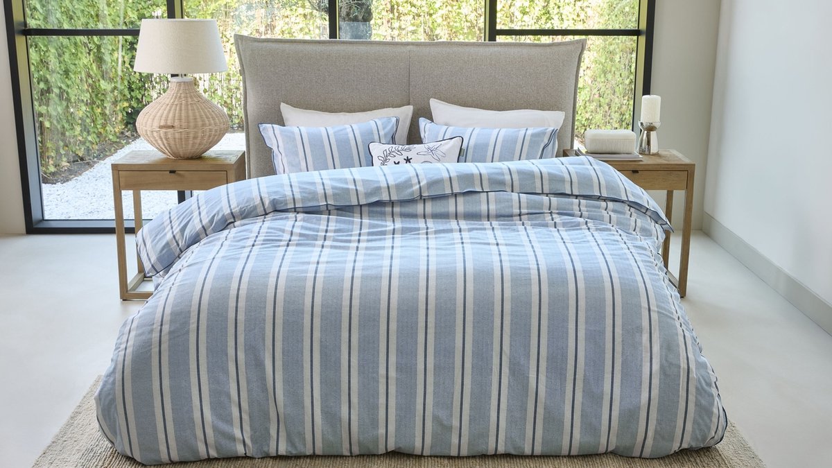 Riviera maison rivièra maison silvan copripiumino - singolo - 140 x 200 220 cm - blu