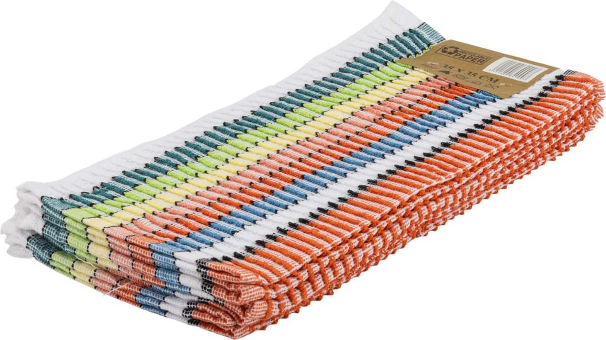 Strofinaccio Q-connect 80% cotone multicolor - 6 pezzi - 35 x 35 cm