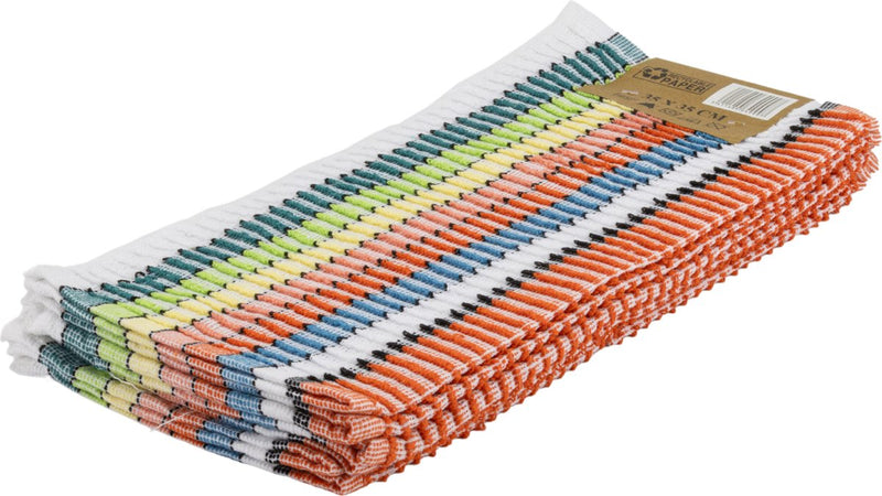Strofinaccio Q-connect 80% cotone multicolor - 6 pezzi - 35 x 35 cm