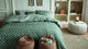 Riviera maison rivièra maison woven wool dekbedovertrek - tweepersoons - 200 x 200 220 cm - groen
