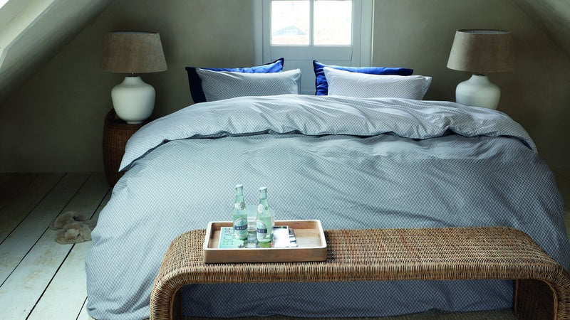 Riviera maison rivièra maison copripiumino smeriglio - singolo - 140 x 200 220 cm - blu grigio