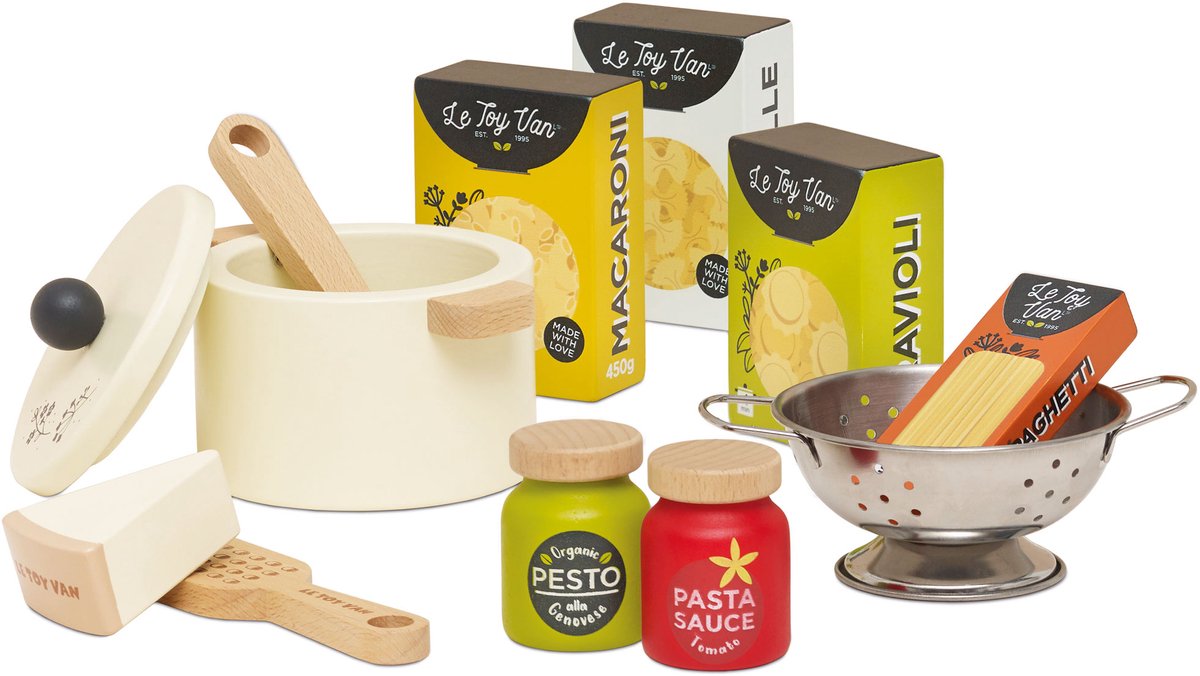 Le toy van speelgoed - organic pasta set fsc 100% duurzaam houten speelgoed.