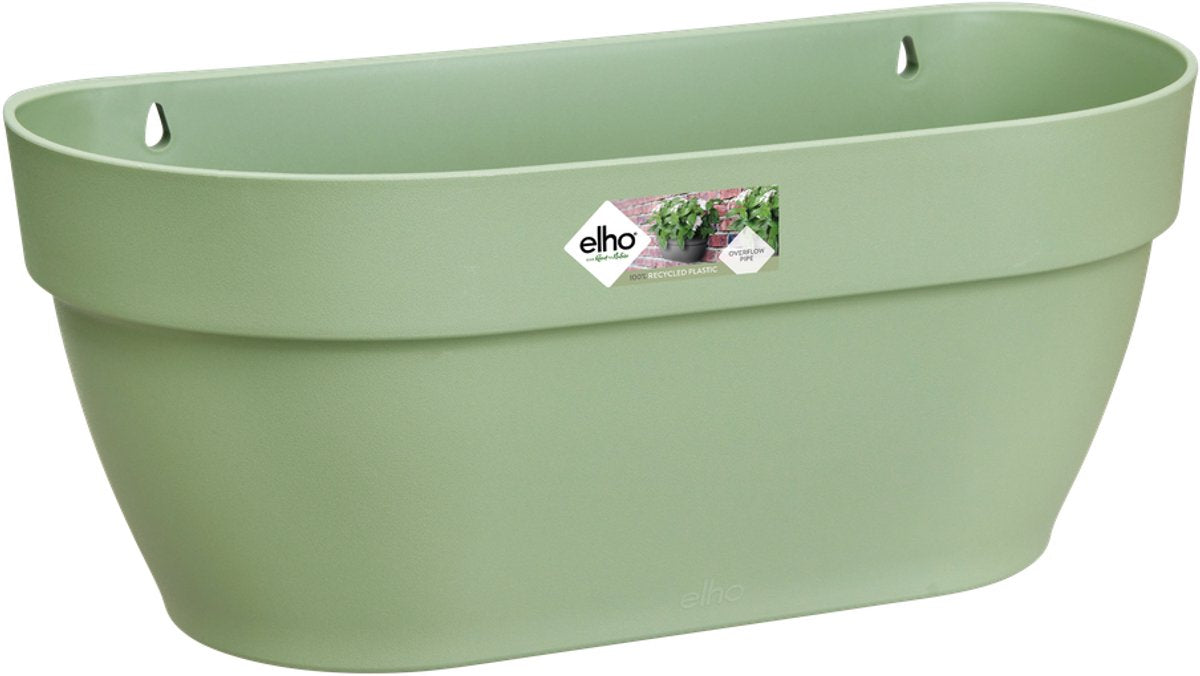 Elho vibia campana wall basket 35 - macetero de pared para exterior - 100% plástico reciclado - ø 35,0 x h 14,8 cm - verde pistacho