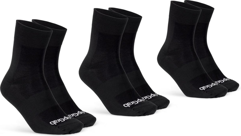 Gripgrab - calcetines de ciclismo de verano ligeros SL 3pack performance 3 pares de calcetines de ciclismo coolmax corte regular - negro - unisex - talla m (41-44)