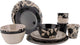 Bo-camp - servies - mix match - 16 stuks - beige zwart