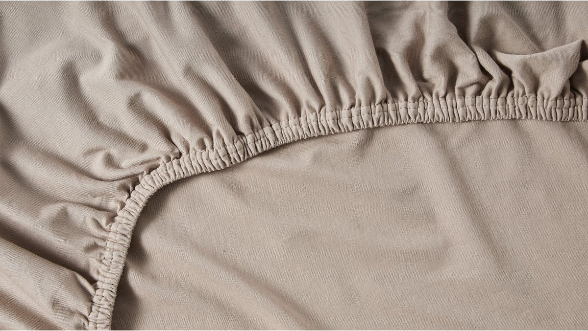 Sábana bajera Cenicienta - adecuada para somier - jersey - 160x200 cm - hasta 25 cm - gris topo