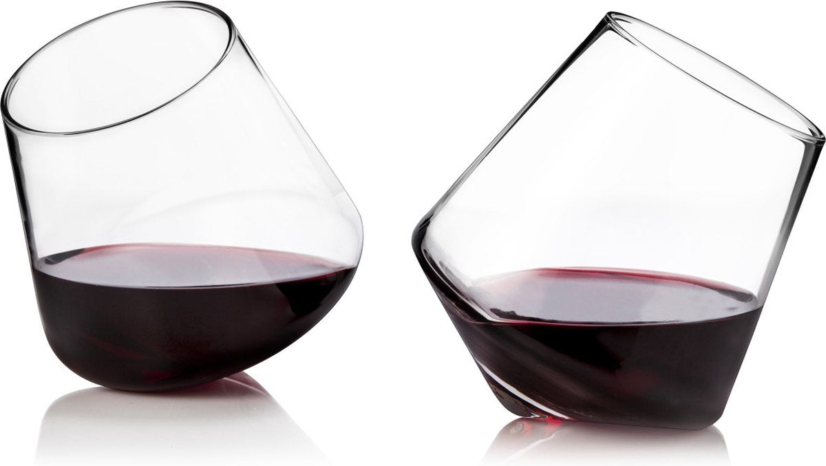 Bicchiere da vino rotabile Viski - cristallo - 354ml - 2 pezzi