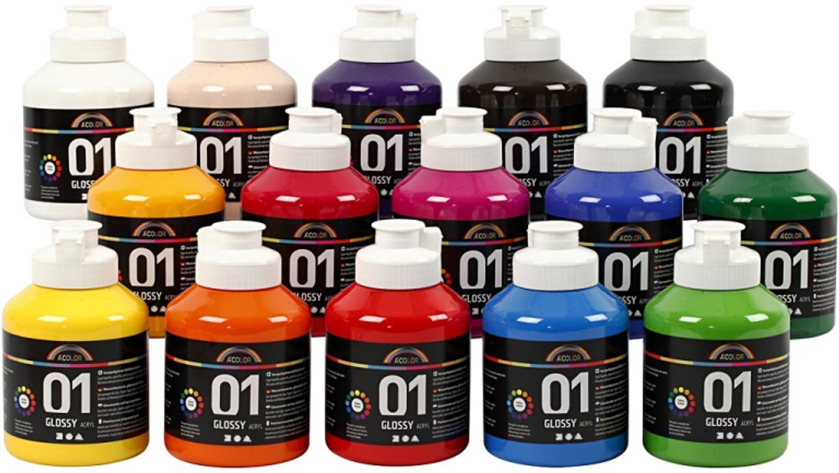 Creativ azienda acyrl vernice lucida colore semitrasparente, 15x500ml