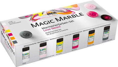 Kreul magic efecto mármol - set de pintura - 6 colores neón - pintura mármol