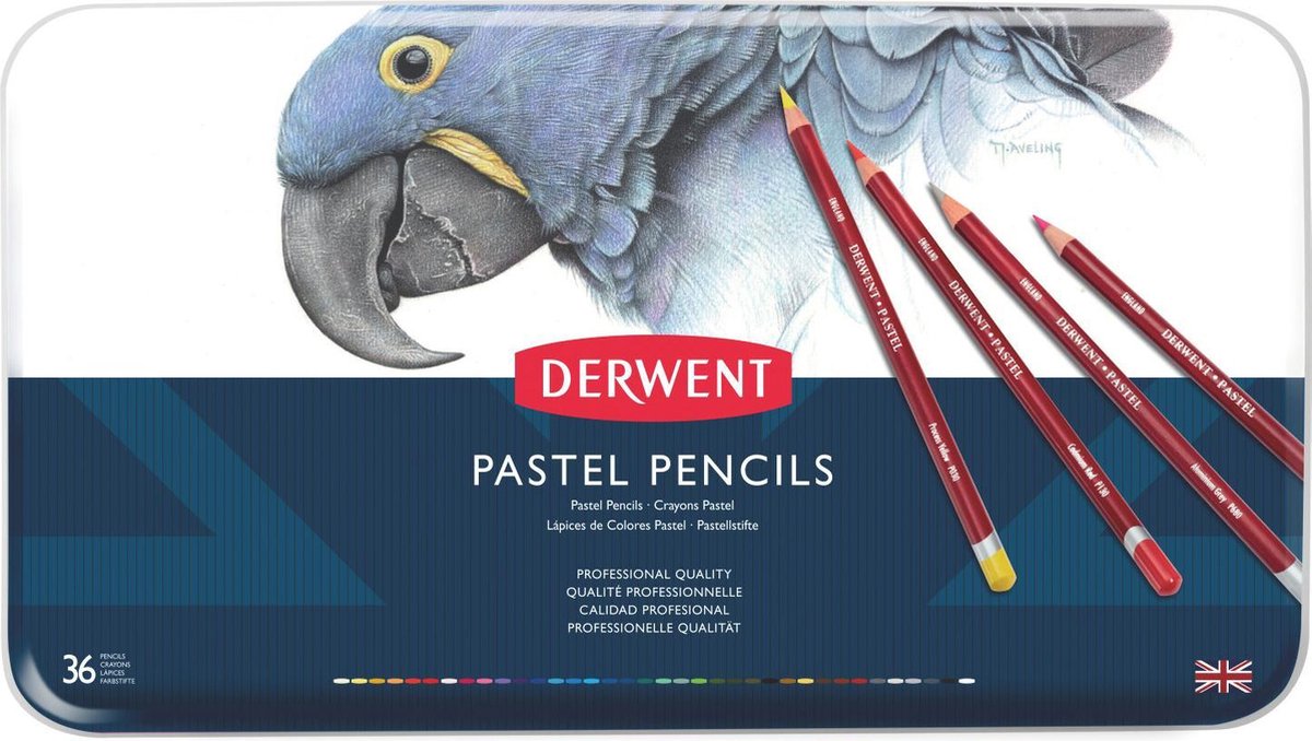 Matite pastello Derwent - assortimento in latta - 4 mm - 36 pezzi