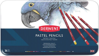 Derwent pastel potloden - assortiment in blik - 4mm - 36 stuks