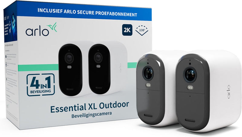Telecamera di sicurezza wireless per esterni Arlo Essential 2K XL - 2 telecamere IP