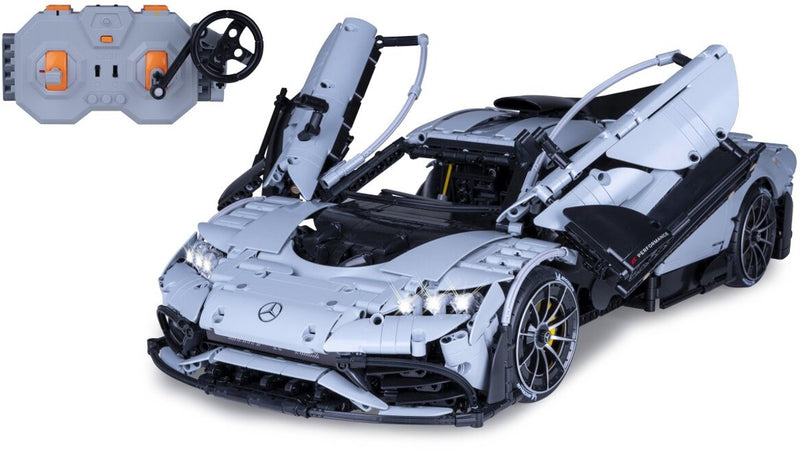 Jamara juguetes de construcción - 402862 rc cada bricks - mercedes-amg one sports car - gris - juego de bloques de construcción de 2,4 ghz - 1:8