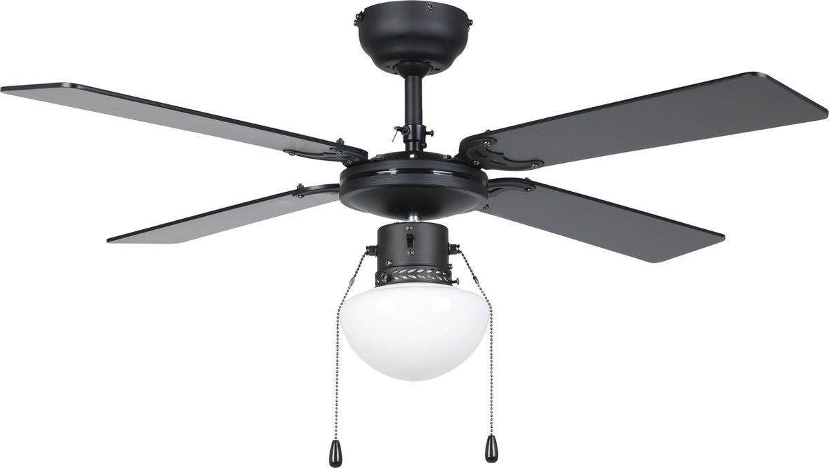 Ventilatore da soffitto con lampada Eglo fortaleza - ø 106,6 cm - 3 velocità - ac maggiore durata - marrone nero
